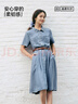 森马（Semir）牛仔连衣裙女收腰翻领裙子2025夏凉感通勤休闲中长裙109325114021 实拍图