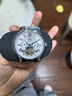 上海（SHANGHAI）手表礼物 男士自动机械表 国民系列 露摆 镂空银SH6003N-1 实拍图