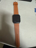 istrap苹果手表表带真皮爱马仕同款牛皮适用apple watch表带S10/9/8/7/6/5/SE男女士iWatch ultra2手表带 浅棕白线丨银色配件 44/45/46MM表盘【适用Wat 实拍图