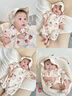 babylove婴儿连体衣夏季竹棉山茶纱布和尚服新生儿宝宝衣服薄款透气哈衣 实拍图