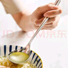 驰诺304汤勺韩式食品级家用大号勺子盛汤长柄大勺子粥勺加厚火锅勺 银色【6支装】 实拍图