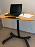 SOFS移动升降桌小型站立式工作台组合高脚办公学习写字书桌床边电脑桌 【基础款】气动升降站立桌 木色 实拍图