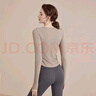 佑游瑜伽服女运动速干衣长袖健身T恤秋冬上衣发带二件套J33428Y咖色XL 实拍图
