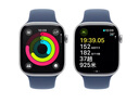 Apple/苹果 Watch Series 10 智能手表GPS款46毫米银色铝金属表壳丹宁色运动型表带S/M MX203CH/B 实拍图