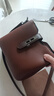 花迹真皮头层牛皮包包女包大容量水桶包送妈妈包中年斜挎包时尚单肩包 焦糖色 实拍图