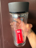 富光男女士双层玻璃杯 高硼硅玻璃304茶隔水杯子 带茶隔泡茶杯500ml 实拍图