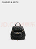 CHARLES&KEITH菱格大容量柔软多用背包书包双肩包包女包生日礼物CK2-60151400 Black黑色 S 实拍图