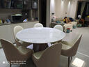 蒂梵拉现代简约带内嵌转盘旋转伸缩带电磁炉圆形岩板餐桌椅组合佛山家具 1.35米餐桌[推拉伸缩不带电磁炉] 一桌六椅【生态皮餐椅】 实拍图