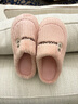 洁丽雅棉拖鞋女士秋冬季包跟室内家居家用情侣保暖防滑毛绒男士冬天棉鞋 粉色 36-37 (适合35-36码) 实拍图