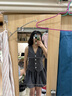 UR2025夏季新款女装格雷系金属扣V领无袖连衣裙UWG750077 深灰花灰 (偏短) S 实拍图