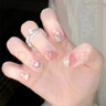 美甲贴片穿戴甲指甲贴中长款新娘显白可拆卸学生短款重复使用成品 甜心珍珠法式 24片 【短款】 实拍图