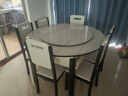 丰舍 餐桌 岩板餐桌简约现代可变圆桌伸缩折叠家用实木饭桌餐桌椅组合 黑白色【雪山白亮光12MM岩板】 1.35米 一桌八椅【升级四轨】 实拍图