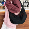 回力斜挎包女学生大容量韩系简约ins风百搭女休闲饺子包单肩包 黑色【面料升级-可装11寸平板】 实拍图