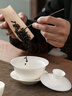 苏氏陶瓷（SUSHI CERAMICS）三才盖碗德化白瓷功夫茶具泡茶碗羊脂玉薄胎送两功夫茶杯礼盒装 实拍图