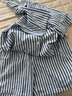 MUJI女式凉感双层纱织短袖睡衣套装女士家居服女款25年夏季 藏青色竖条纹 L -XL(上装170/92A下装170/74A) 实拍图