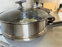 美的（Midea）电炒锅 电火锅 电蒸锅 电煮锅家用多功能 炒菜锅一体不沾5.5L上蒸下煮电热锅 HCG3215 配蒸笼木铲 实拍图