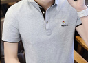 啄木鸟【含棉休闲】男士短袖t恤夏国内潮流半袖男士T恤男装polo衫 灰黑 2XL （建议140-160斤） 实拍图