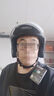 野马（YEMA）摩托车头盔男女士电动车3C认证大码半盔冬季保暖防雾电瓶车安全帽 大码-亚黑连弩花 透明镜片+防雾贴片 实拍图
