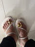 贞喜气套趾外穿拖鞋女2025新款厚底韩式简约凉鞋户外休闲沙滩鞋 白色 36-37 实拍图