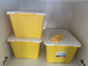 茶花（CHAHUA）茶花塑料收纳箱衣物整理箱35L58L68L多规格玩具整理箱储物 【黄色】 【58升*3个装】59.5*47.5*32.5cm 实拍图