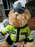 泰利奇交警小熊网红泰迪熊警察小熊熊猫玩偶公仔玩偶铁骑机车熊毛绒玩具 长32厘米绿色警察【固定扣】 实拍图