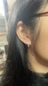 RSON耳圈女新款气质不规则锆石999足银耳环小众新款耳扣时尚耳钉耳饰 999纯银-二星闪钻耳环一对 实拍图