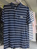 JEEP SPIRIT吉普短袖男夏季条纹t恤男士POLO打底衫商务上衣男 宝兰/白 XL 实拍图