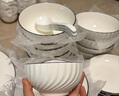 景航碗碟套装釉下彩陶瓷器餐具家用吃饭碗筷盘碟子日式简约碗具碗盘子 圆（4碗4盘4勺4筷1汤碗1汤勺 18头 实拍图