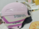 YEMA 3C认证359S电动摩托车头盔男女夏季防晒半盔四季通用安全帽新国标 桃粉花+咖短 实拍图
