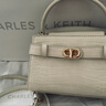 CHARLES&KEITH鳄鱼纹凯莉包手提斜挎婚包包女包生日礼物CK2-50270880-1 Ivory象牙色 S 实拍图