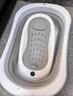 iuu婴儿洗澡盆 可折叠宝宝浴盆大号 洗澡神器躺托浴架新生儿童用品 【北欧灰】+可调节浴架+浴网 实拍图