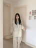韩姿朵（Hanziduo）双层纱布棉纱情侣睡衣女春秋款纯棉麻长袖夏泡泡纱婴儿棉男家居服 3221女 L 实拍图