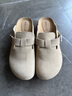 百丽休闲厚底增高勃肯鞋男包头外穿半拖鞋B3731BH5 杏色 44 实拍图