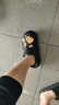 名创优品（MINISO）洞洞鞋女款2025新款eva防滑防臭沙滩鞋增高凉拖鞋女夏季外穿 黑色+卡皮巴拉组合(8个)滴塑 36-37 实拍图