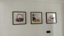 紫腾随轩齐白石装饰画新中式客厅背景墙面挂画卧室饭厅餐厅水墨虾壁画 樱桃 50*50cm红木色实木框 实拍图