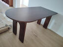 法式实木餐桌家用小户型半圆形饭桌靠墙客厅简约中古书桌岛台 松木桌：120*60*75-5公分厚 胡桃色 实拍图