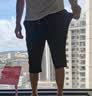 罗蒙（ROMON）短裤男夏季冰丝速干休闲户外运动弹力透气大码七分裤子男2105黑2X 实拍图