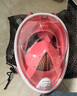 潜水面罩成人儿童浮潜全脸全干式呼吸器游泳装备专业氧气防水眼镜 粉红色 【S/M码】鼻梁凹到下巴10-12CM 实拍图