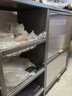 帅仕厨房置物架落地橱柜多层微波炉烤箱收纳碗柜餐边水果蔬菜储物架子 【特厚加高层】灰3层100长32深 实拍图