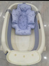 babycare婴儿洗澡盆坐浴盆洗澡神器可折叠浴盆游泳浴盆 洗澡桶单盆 冰川蓝 实拍图