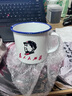 怀旧搪瓷杯经典铁茶缸带盖大号杯子办公室饭店老式带花婚庆马克杯 为人民服务 700ml 实拍图