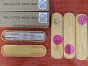 美厨（maxcook）304不锈钢筷子勺子餐具套装 便携式筷勺三件套 柠檬黄 MCGC0635 实拍图