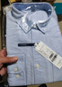 凡客诚品（VANCL）长袖衬衫男全棉领尖扣牛津纺商务休闲经典舒适衬衫 蓝细条 L 实拍图