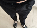 都美姿秋季新款休闲裤男韩版松紧腰修身百搭弹力束脚小脚九分裤子男帅气 米色+黑色 XL （115-130斤） 实拍图