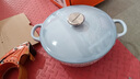 酷彩（Le Creuset）法国进口珐琅铸铁锅炒锅煎炸炖煮锅电磁燃气通用深烧锅22cm水晶蓝 实拍图