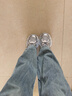 图瓦西厚底老爹鞋女2026春季新款小个子银色百搭增高配阔腿裤休闲运动鞋 冰川银 单层 35 (225mm) 实拍图
