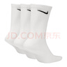 耐克(NIKE)袜子男子 舒适透气运动袜 中筒袜三双装SX7676-100白L 实拍图