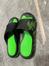 回力运动拖鞋男浴室内户外不易滑厚底凉拖鞋HL39391黑绿色39-40码 实拍图