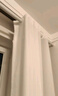 家菲（jiafei） 【伸缩杆+纱帘】透光不透人纱帘窗帘免打孔易安装伸缩杆卧室飘窗 加厚麻纱--白色-带杆 (墙宽1.1-1.6米)(高1.5米2片) 实拍图