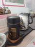 玻璃水杯商务杯大容量男女生带盖泡茶饮水礼品杯家用把手杯 黑色 500ml 1只 实拍图